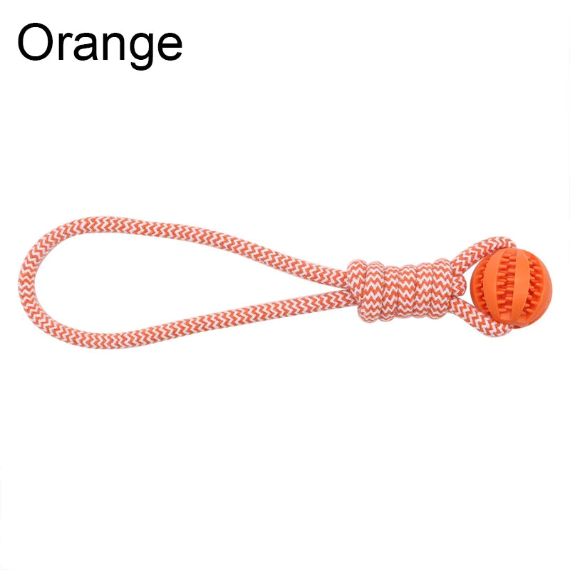 Treat-Dispensing Rope Ball Dog Toy — Durable Cotton Chew & Play
