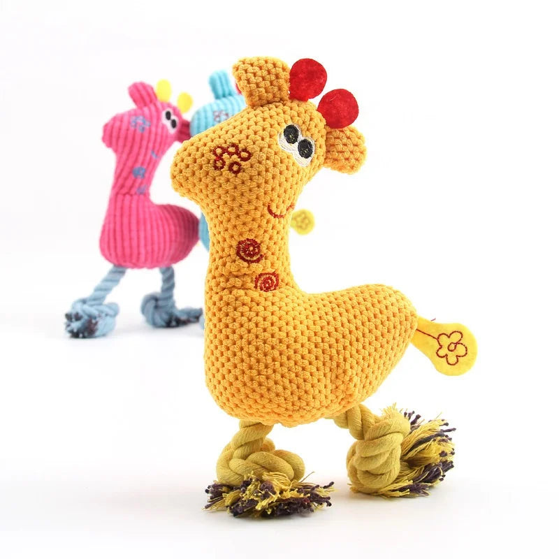Puppy Squeaker Squeaky Plush Bone Dog Toy