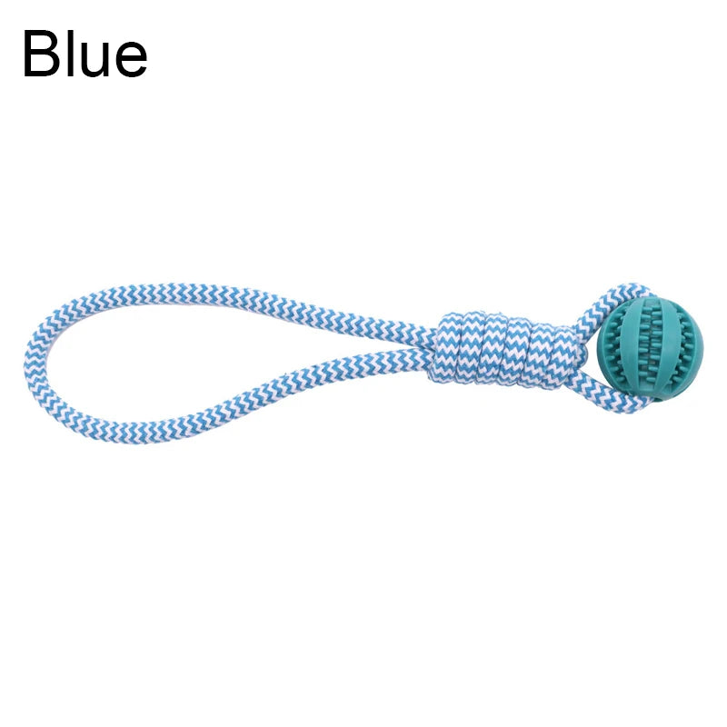 Treat-Dispensing Rope Ball Dog Toy — Durable Cotton Chew & Play