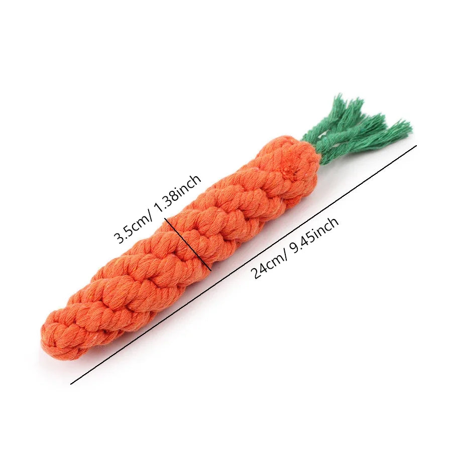 Dog Chew Toys, Cotton Rope Carrot Shape