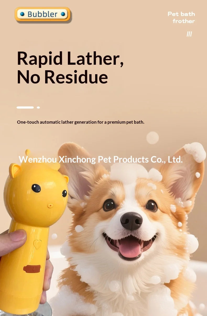 Mushroom Pet Bath Foamer — Electric Bubble Maker for Dog Grooming