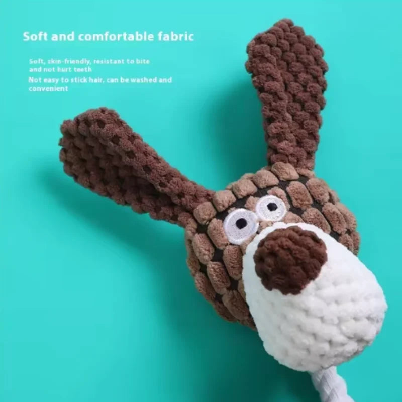 Puppy Squeaker Squeaky Plush Bone Dog Toy