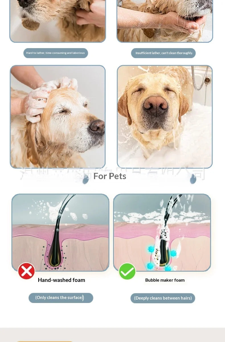 Mushroom Pet Bath Foamer — Electric Bubble Maker for Dog Grooming