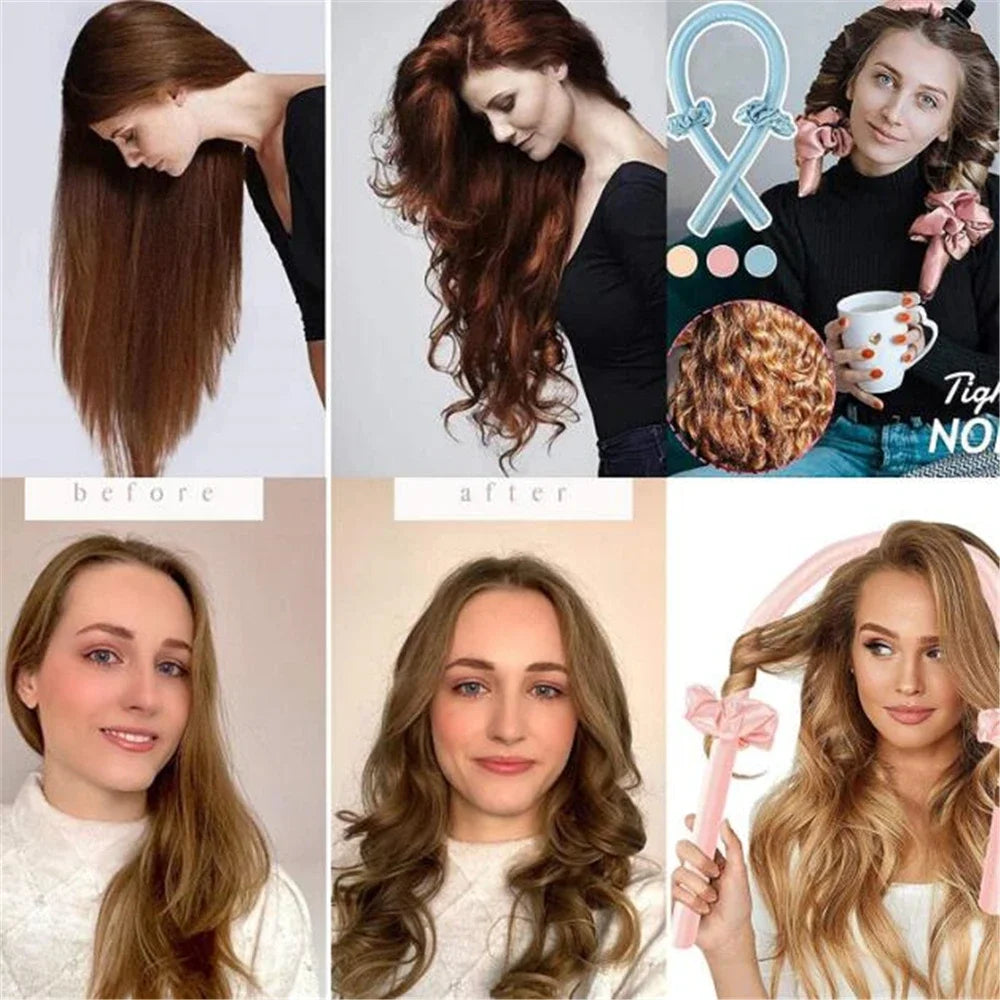 Heatless Silk Curl Headband – No-Heat Overnight Hair Rollers