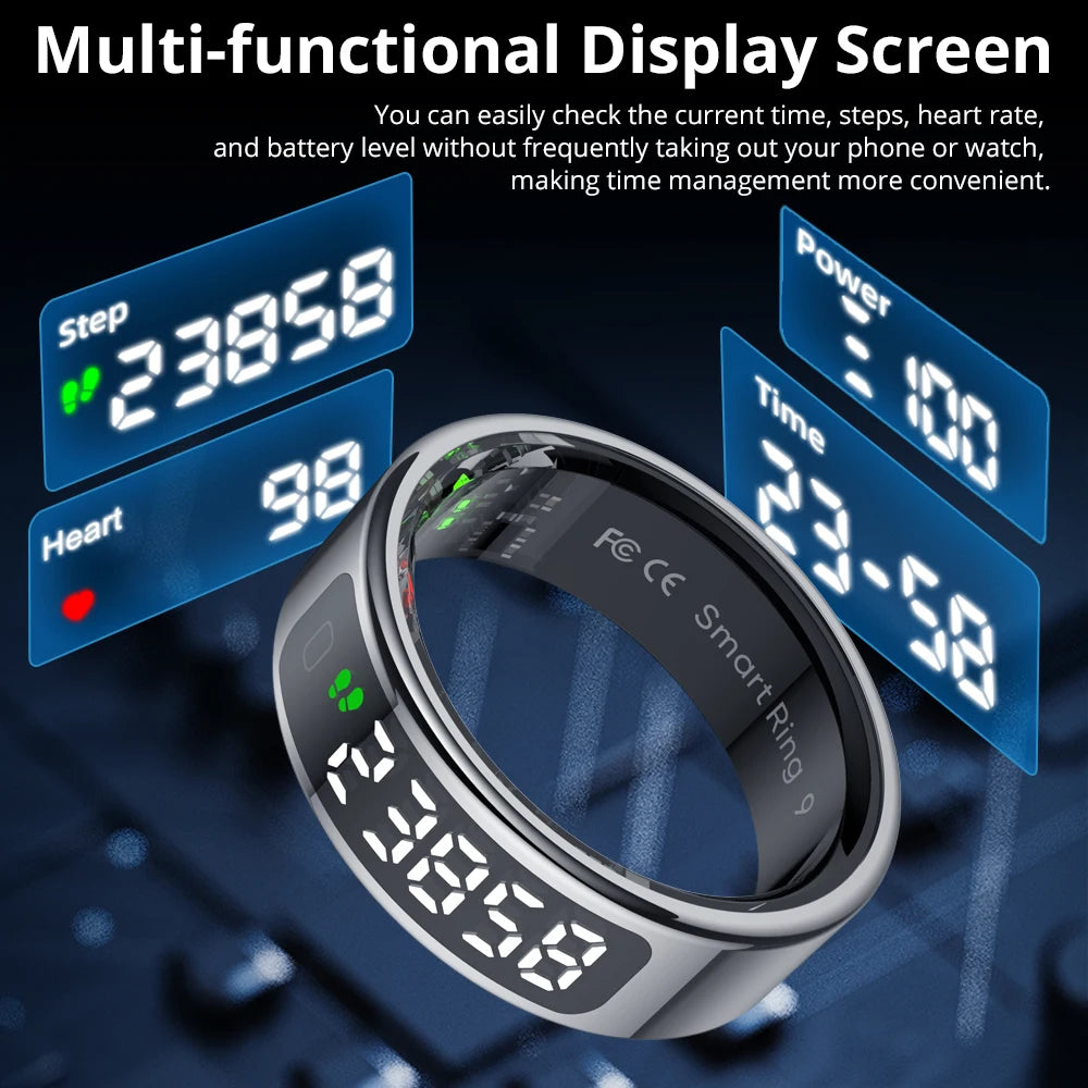 COLMI R12 Smart Ring – Display Screen, Wireless Charging, 5ATM Waterproof