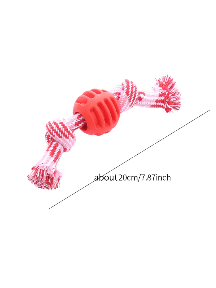 Cotton dog toy, cotton rope and double knot ball