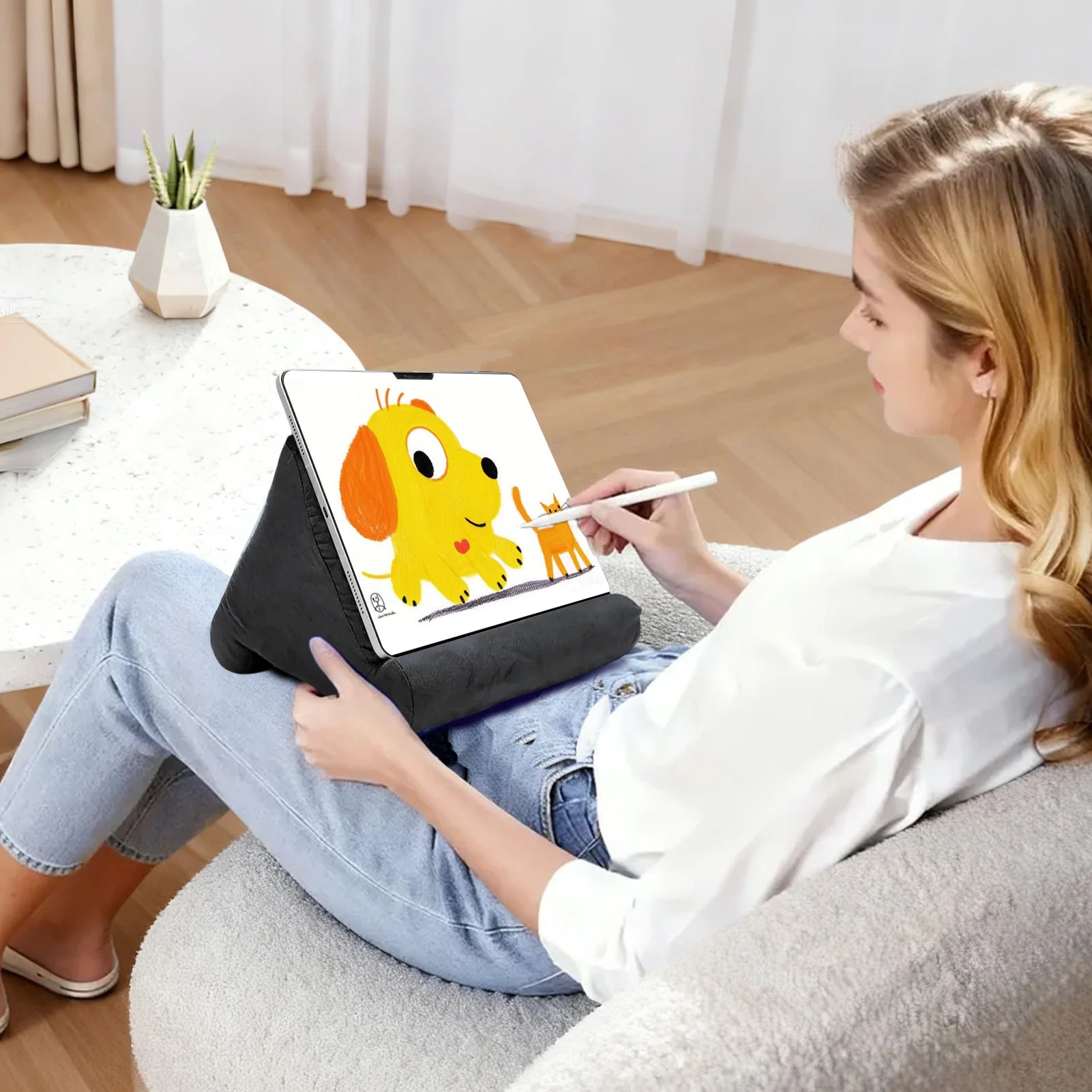 Soft Sponge Tablet Pillow Stand – Multi-Angle Holder for iPad, Samsung & More