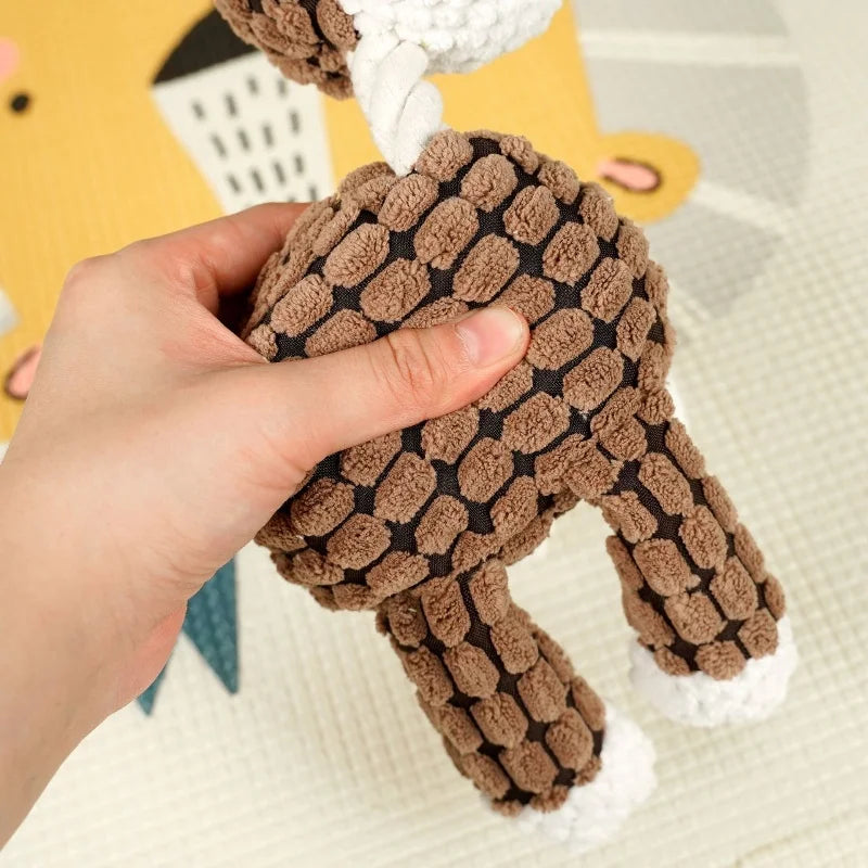 Puppy Squeaker Squeaky Plush Bone Dog Toy