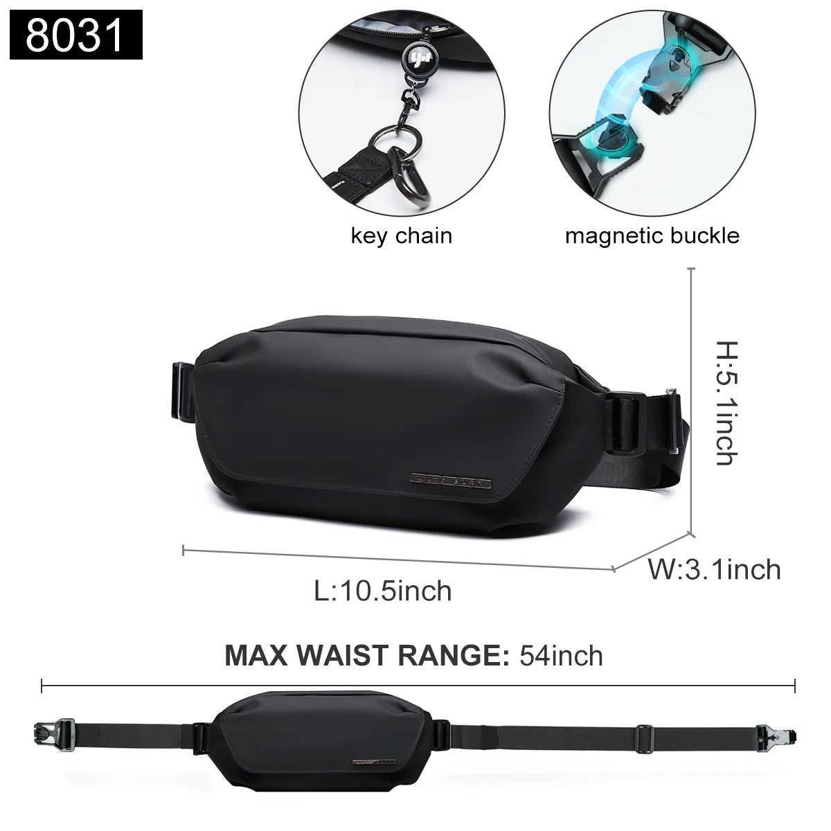 Waterproof Men’s Crossbody Bag – Everyday Travel Fanny Pack