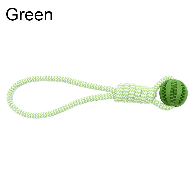 Treat-Dispensing Rope Ball Dog Toy — Durable Cotton Chew & Play