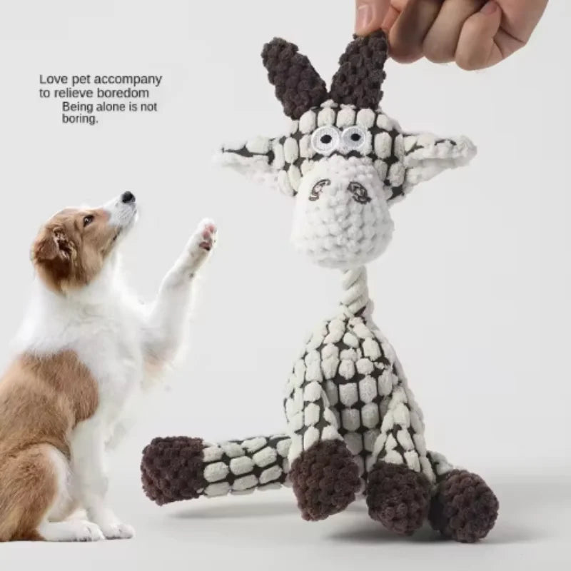 Puppy Squeaker Squeaky Plush Bone Dog Toy