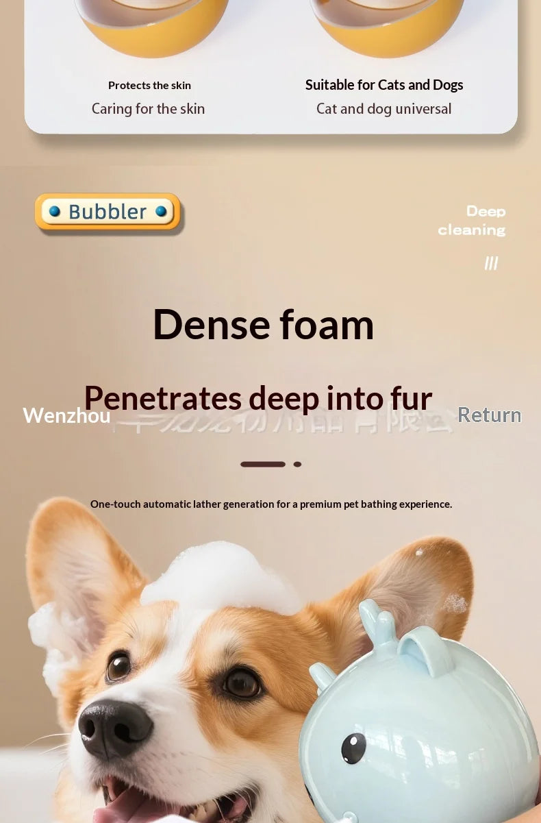 Mushroom Pet Bath Foamer — Electric Bubble Maker for Dog Grooming