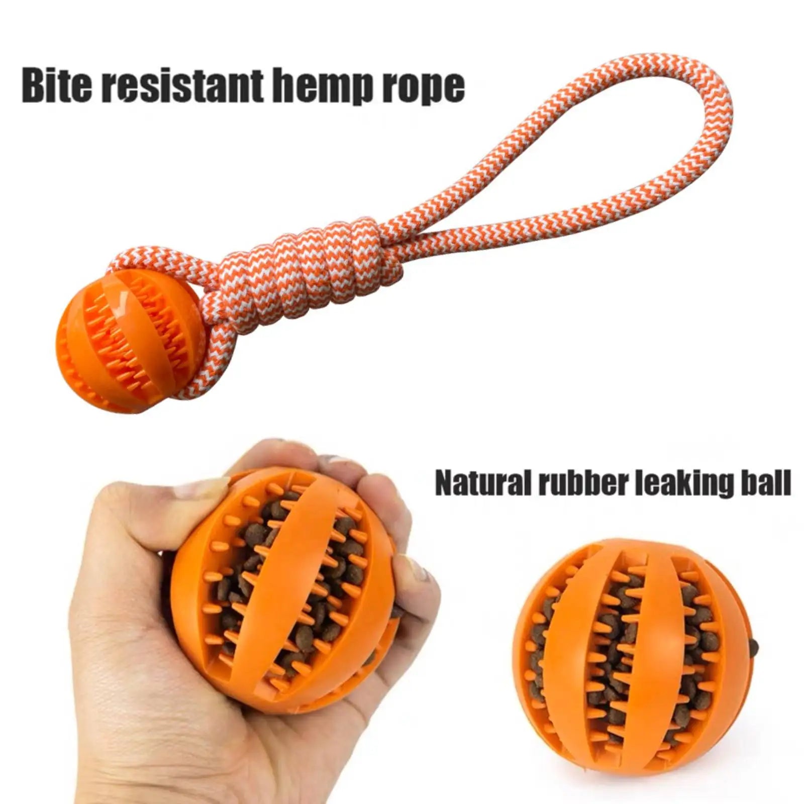 Treat-Dispensing Rope Ball Dog Toy — Durable Cotton Chew & Play