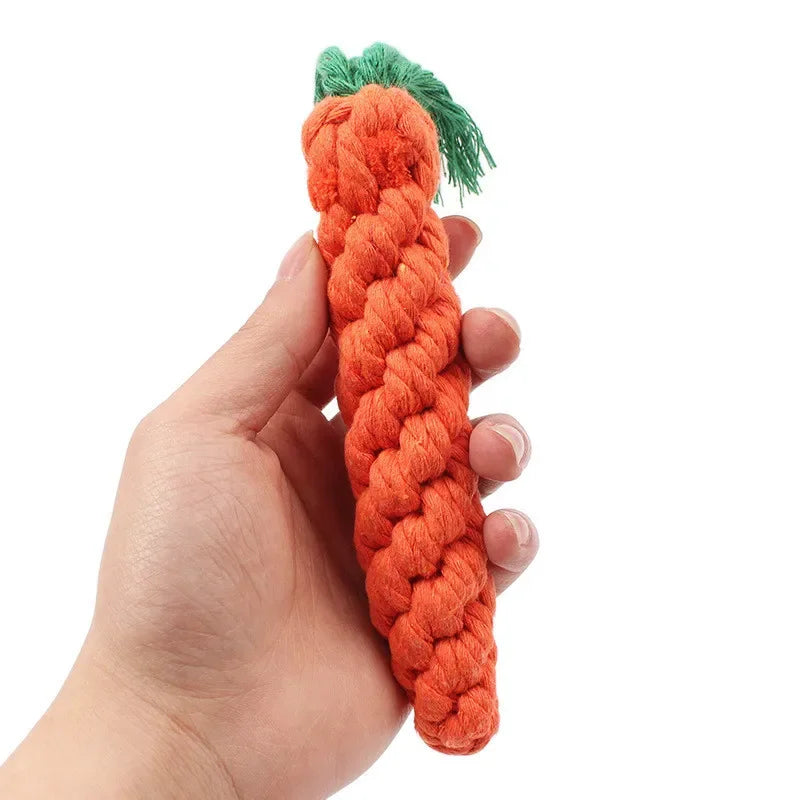 Dog Chew Toys, Cotton Rope Carrot Shape