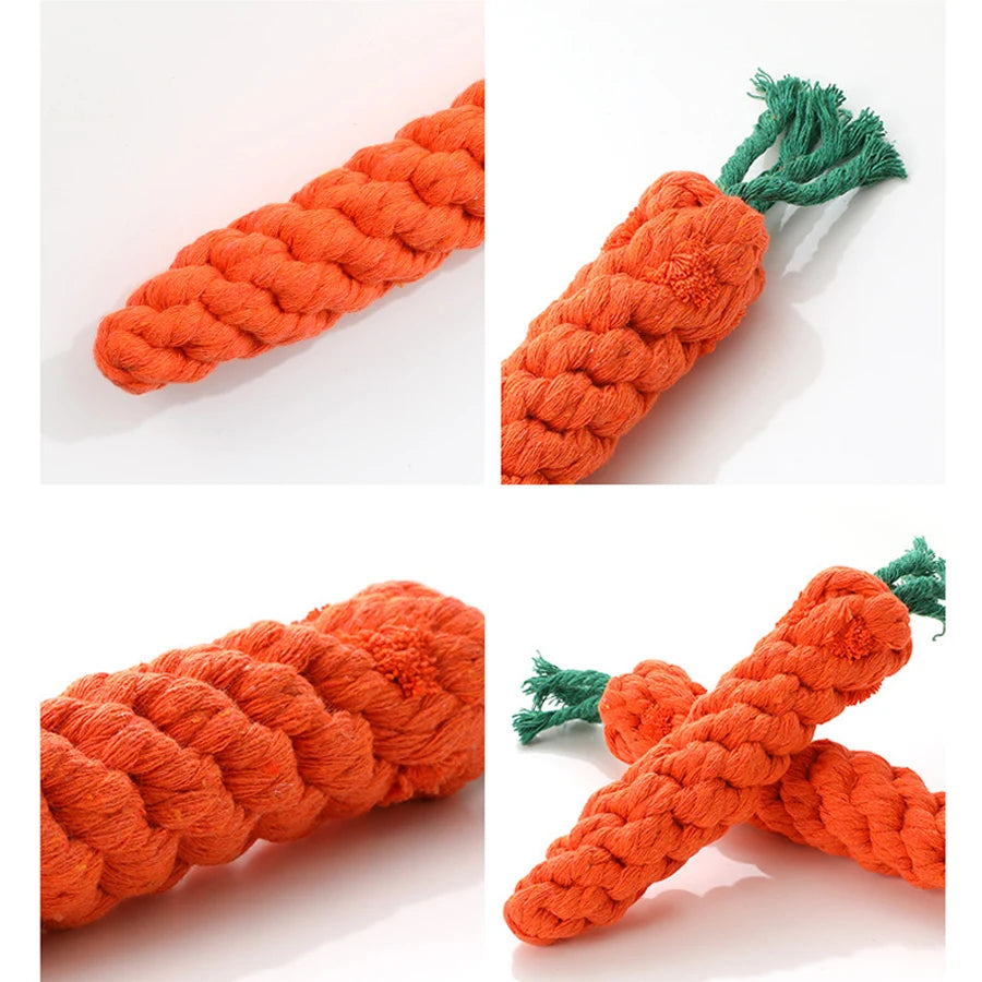 Dog Chew Toys, Cotton Rope Carrot Shape