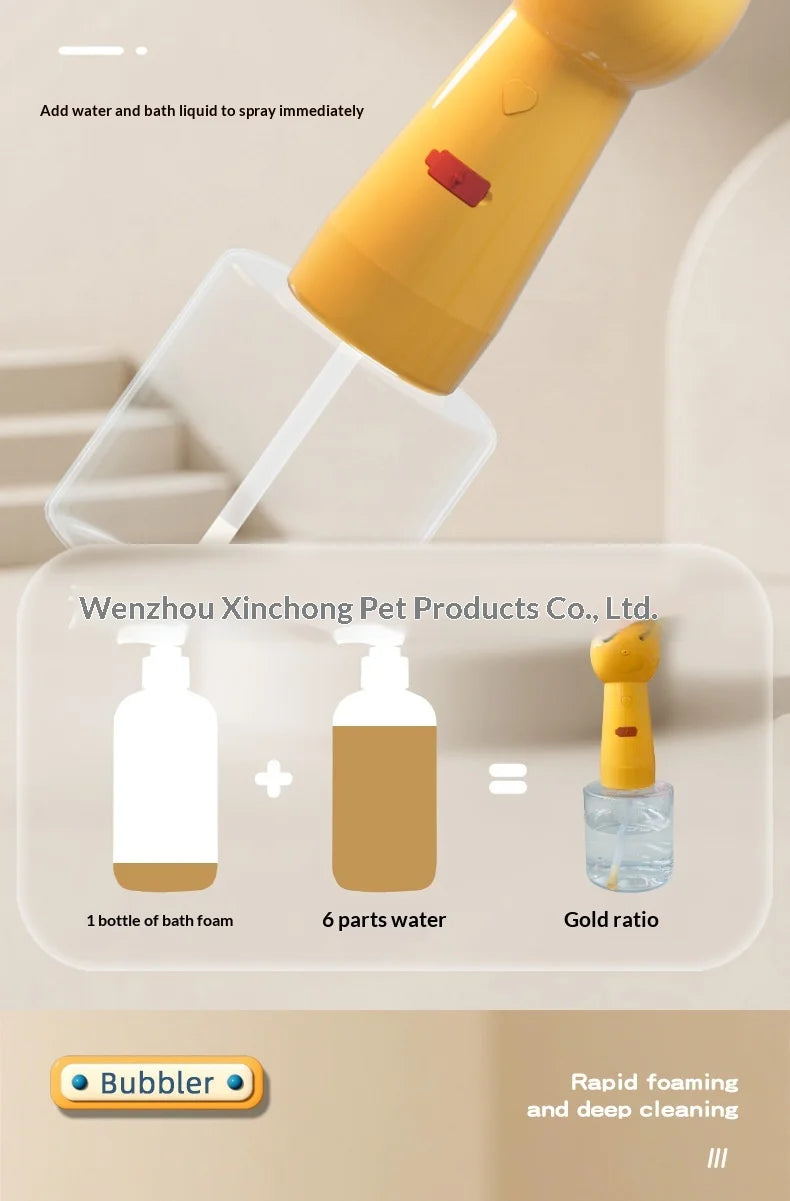 Mushroom Pet Bath Foamer — Electric Bubble Maker for Dog Grooming
