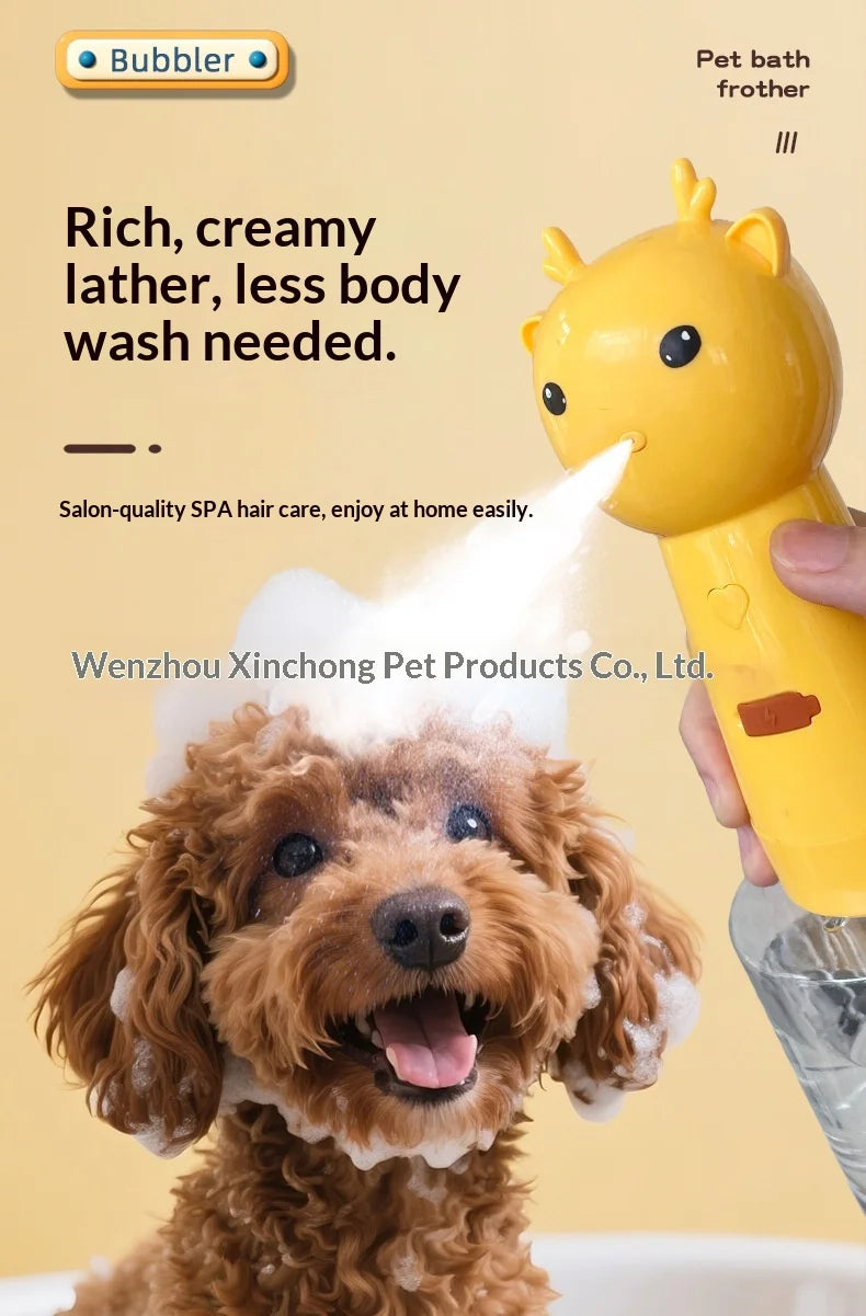 Mushroom Pet Bath Foamer — Electric Bubble Maker for Dog Grooming