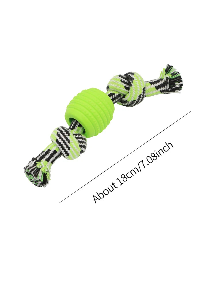 Cotton dog toy, cotton rope and double knot ball
