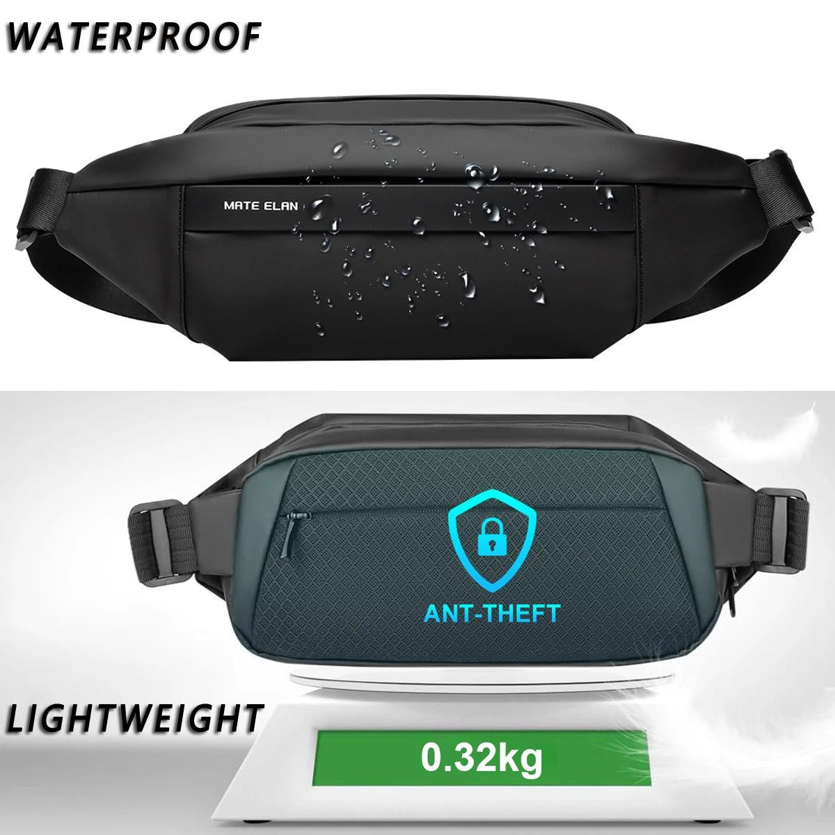 Waterproof Men’s Crossbody Bag – Everyday Travel Fanny Pack
