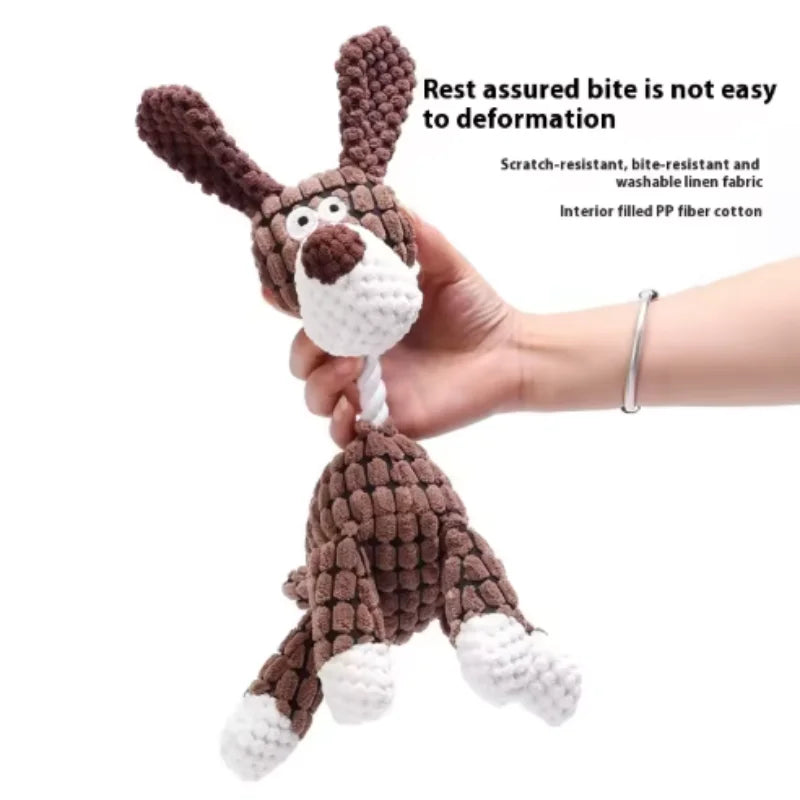 Puppy Squeaker Squeaky Plush Bone Dog Toy