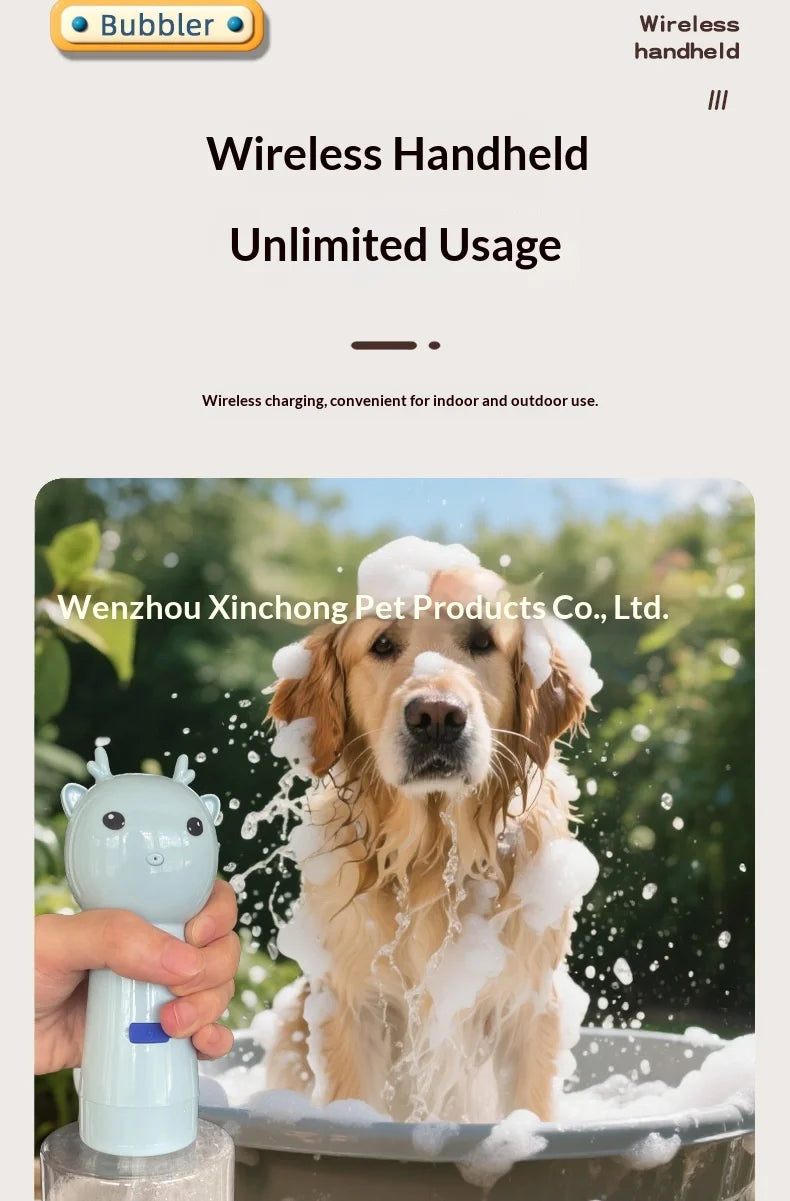 Mushroom Pet Bath Foamer — Electric Bubble Maker for Dog Grooming