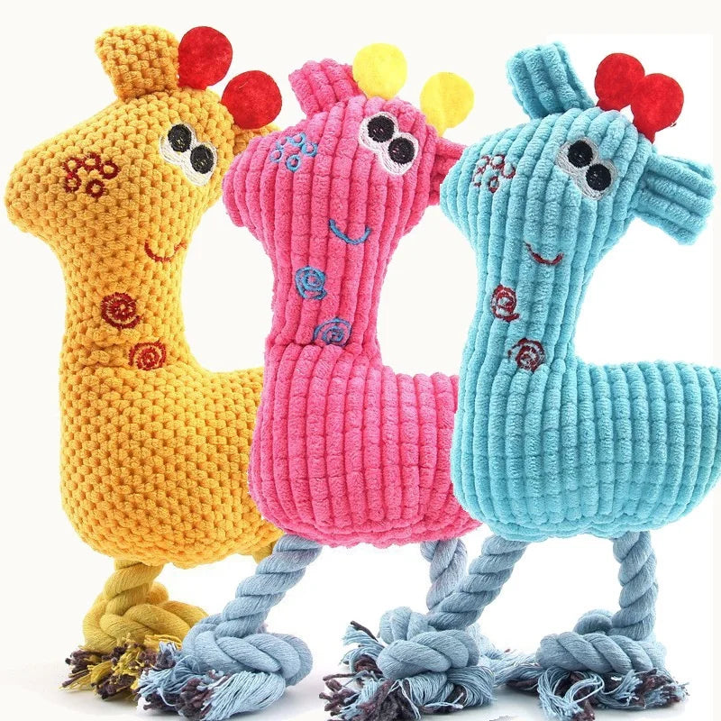 Puppy Squeaker Squeaky Plush Bone Dog Toy