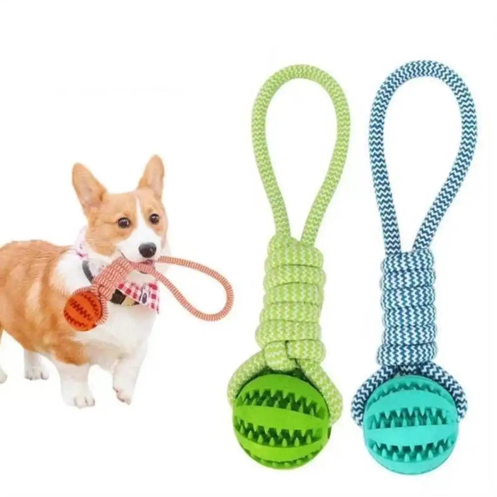 Treat-Dispensing Rope Ball Dog Toy — Durable Cotton Chew & Play