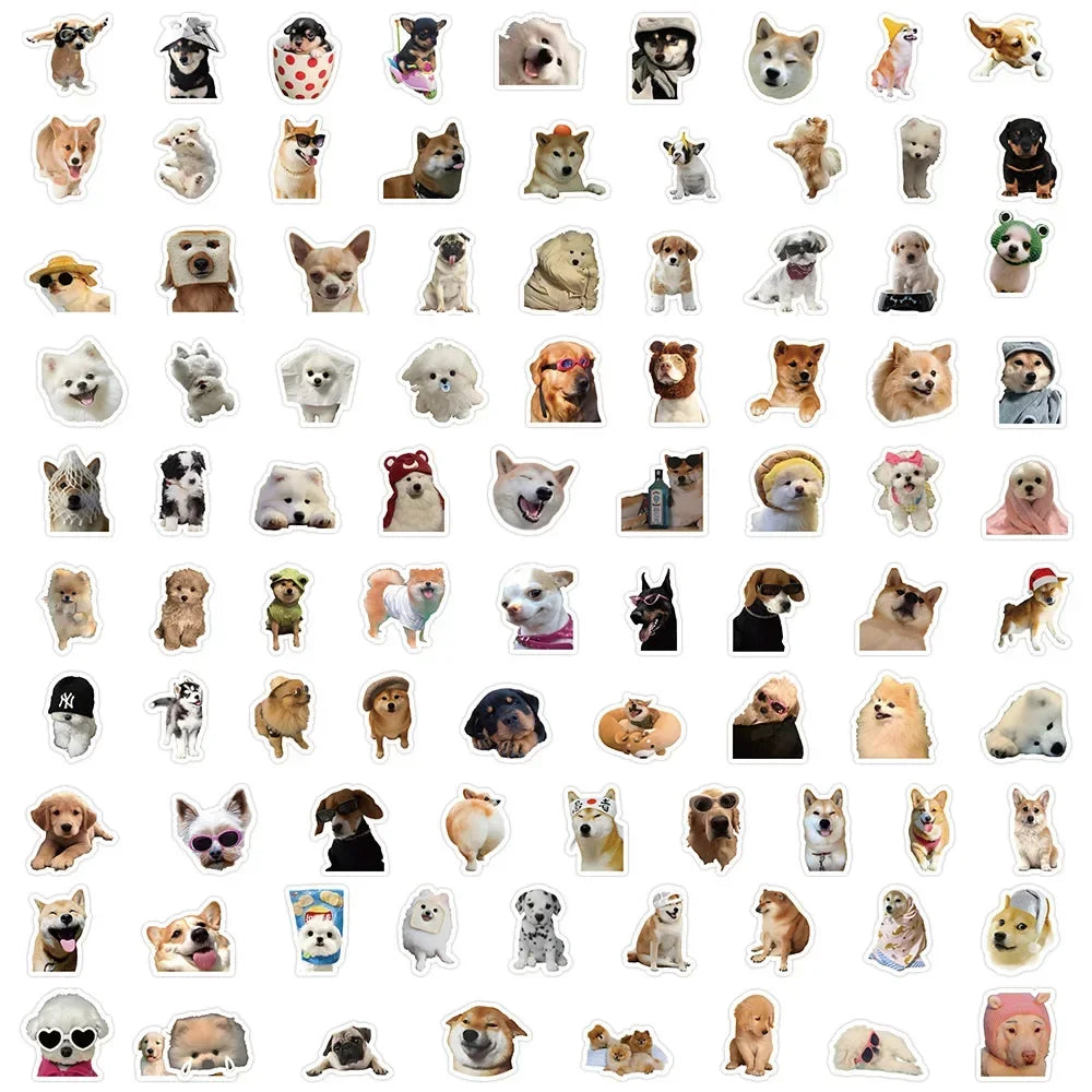 10/100/1000Pcs Funny Dog Stickers Cartoon Cute Decals