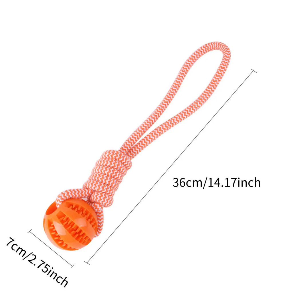 Treat-Dispensing Rope Ball Dog Toy — Durable Cotton Chew & Play