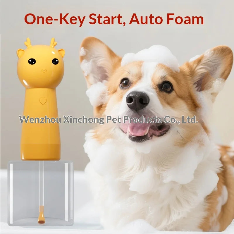 Mushroom Pet Bath Foamer — Electric Bubble Maker for Dog Grooming