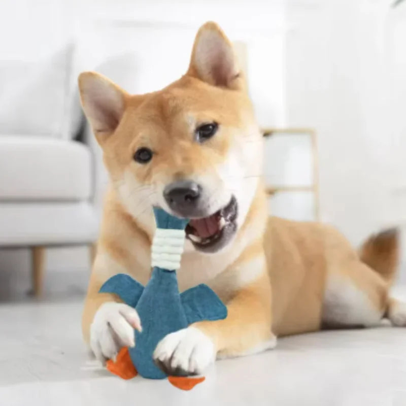 Puppy Squeaker Squeaky Plush Bone Dog Toy