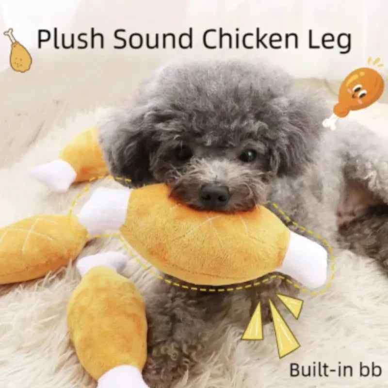 Puppy Squeaker Squeaky Plush Bone Dog Toy