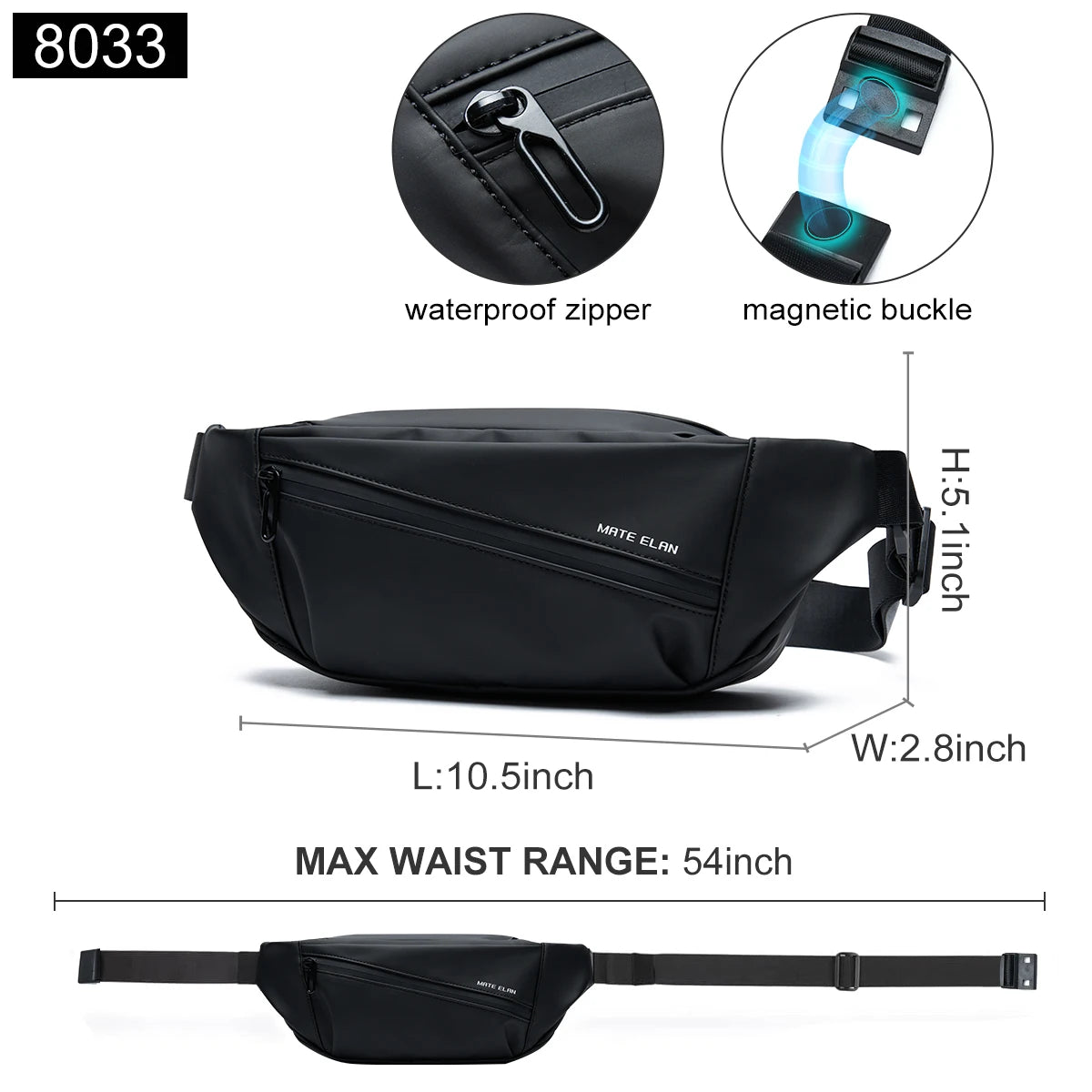 Waterproof Men’s Crossbody Bag – Everyday Travel Fanny Pack