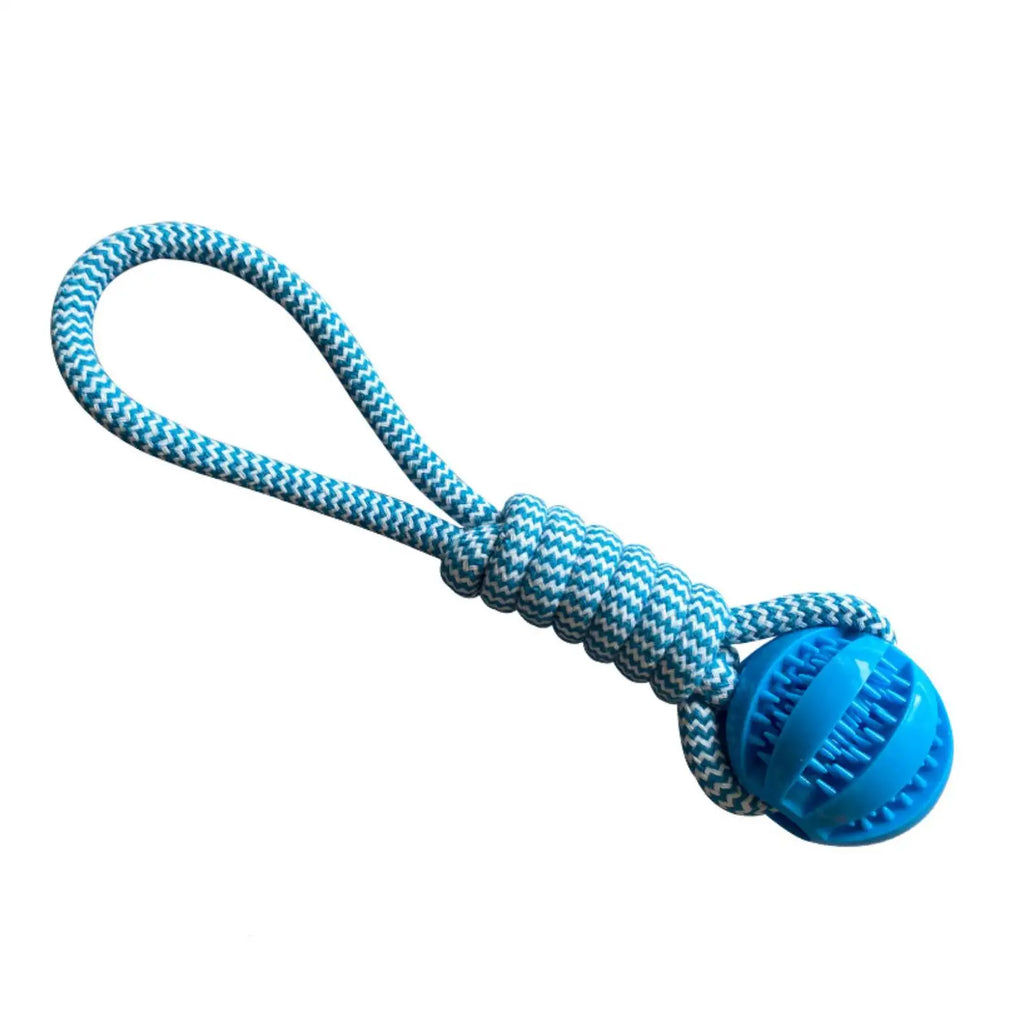Treat-Dispensing Rope Ball Dog Toy — Durable Cotton Chew & Play