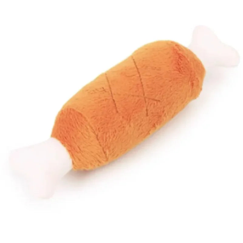 Puppy Squeaker Squeaky Plush Bone Dog Toy