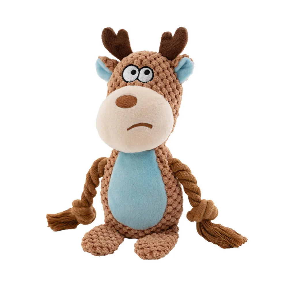 Dog Squeaker Toys with Crinkle Paper, Plush Chewing Toy
