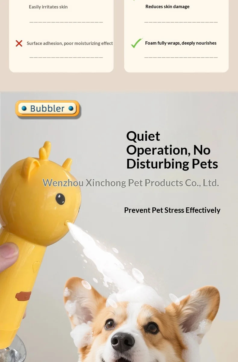 Mushroom Pet Bath Foamer — Electric Bubble Maker for Dog Grooming