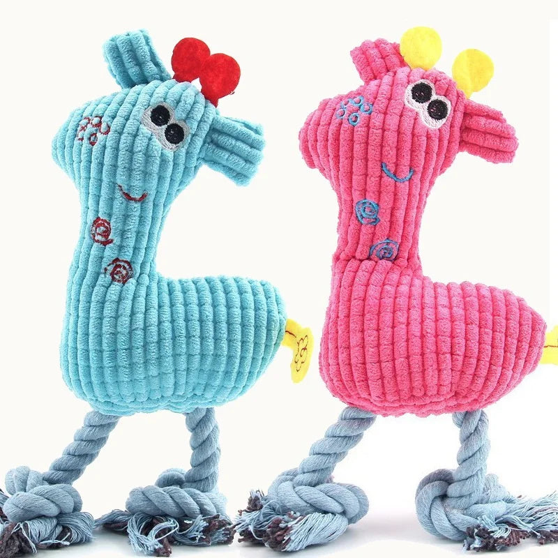Puppy Squeaker Squeaky Plush Bone Dog Toy