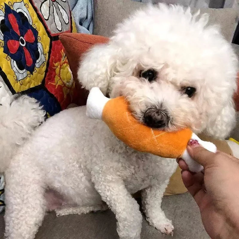 Puppy Squeaker Squeaky Plush Bone Dog Toy