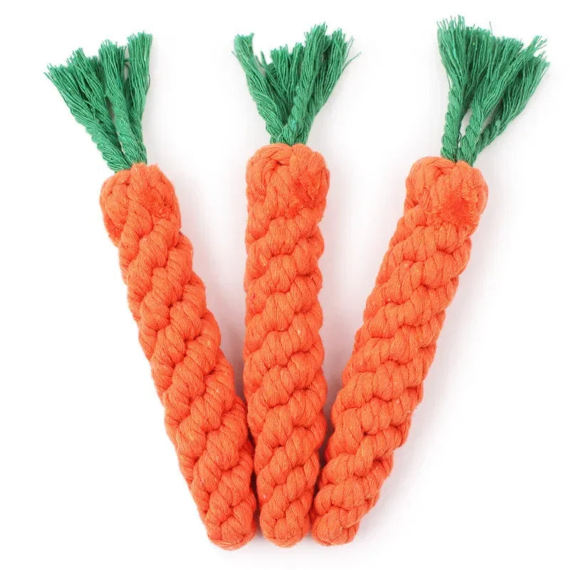 Dog Chew Toys, Cotton Rope Carrot Shape