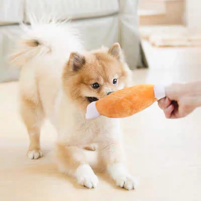 Puppy Squeaker Squeaky Plush Bone Dog Toy