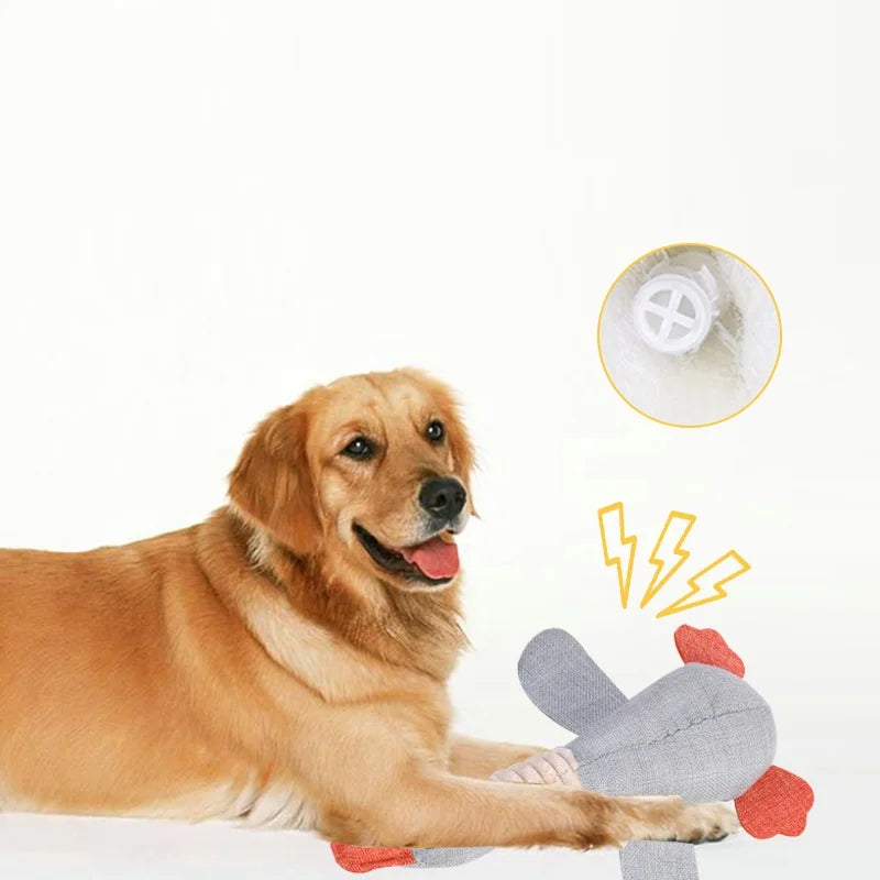 Puppy Squeaker Squeaky Plush Bone Dog Toy
