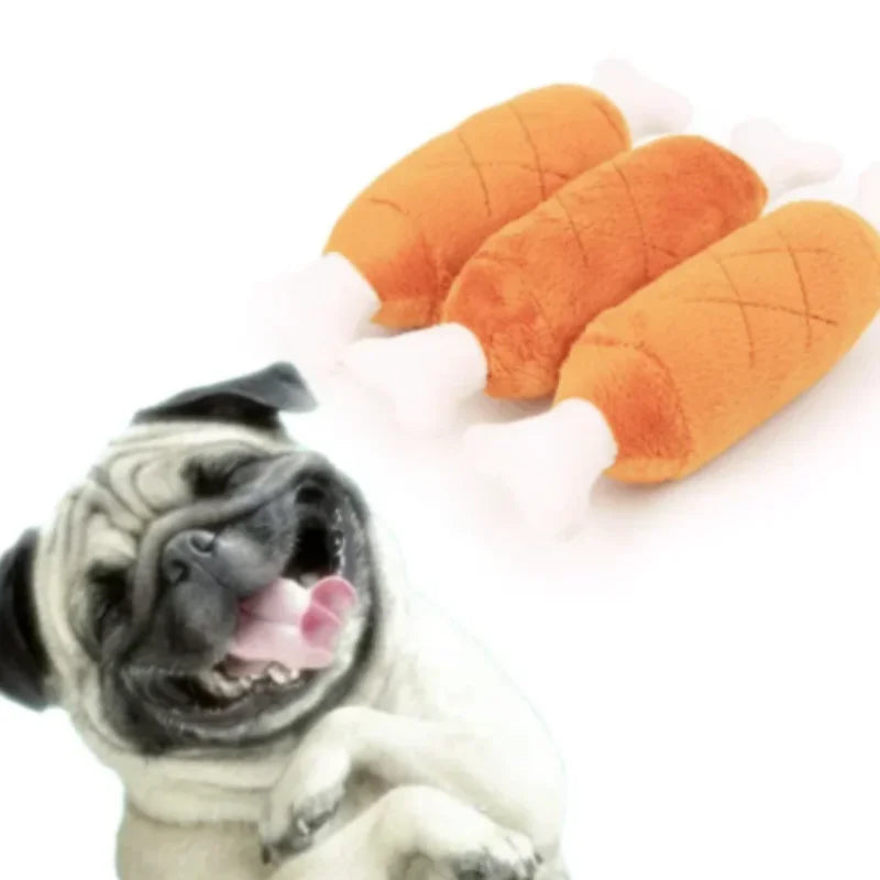 Puppy Squeaker Squeaky Plush Bone Dog Toy
