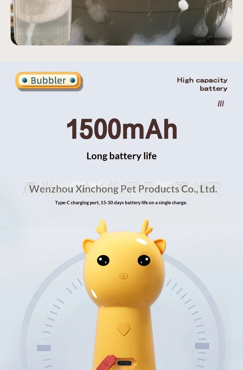 Mushroom Pet Bath Foamer — Electric Bubble Maker for Dog Grooming