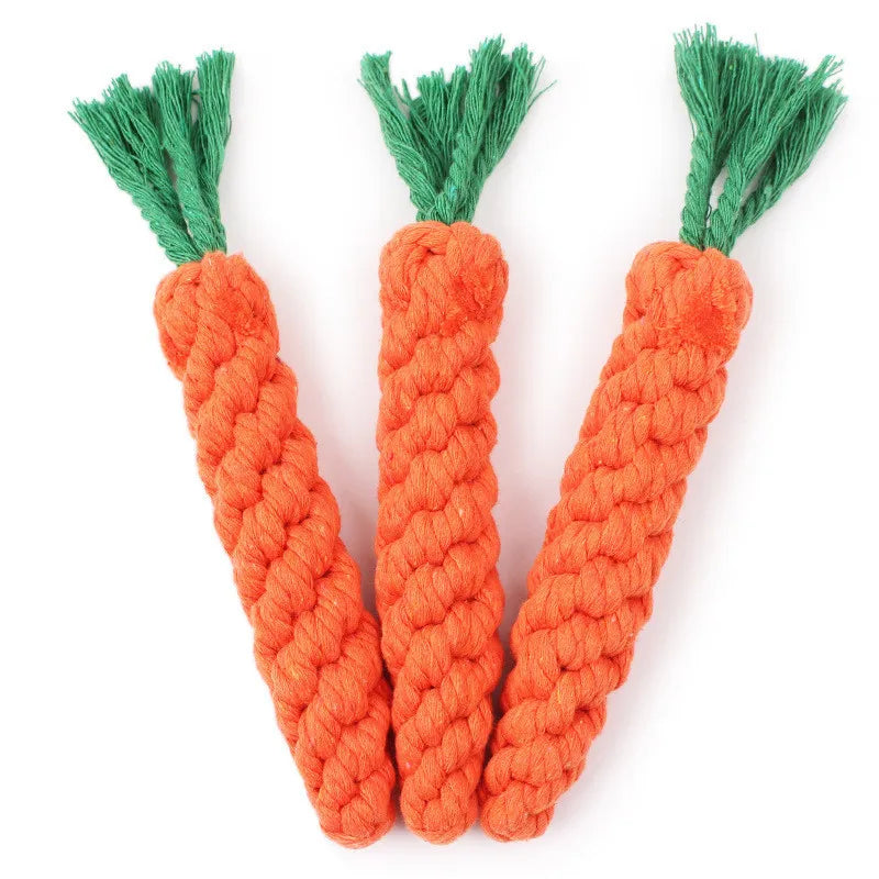 Dog Chew Toys, Cotton Rope Carrot Shape