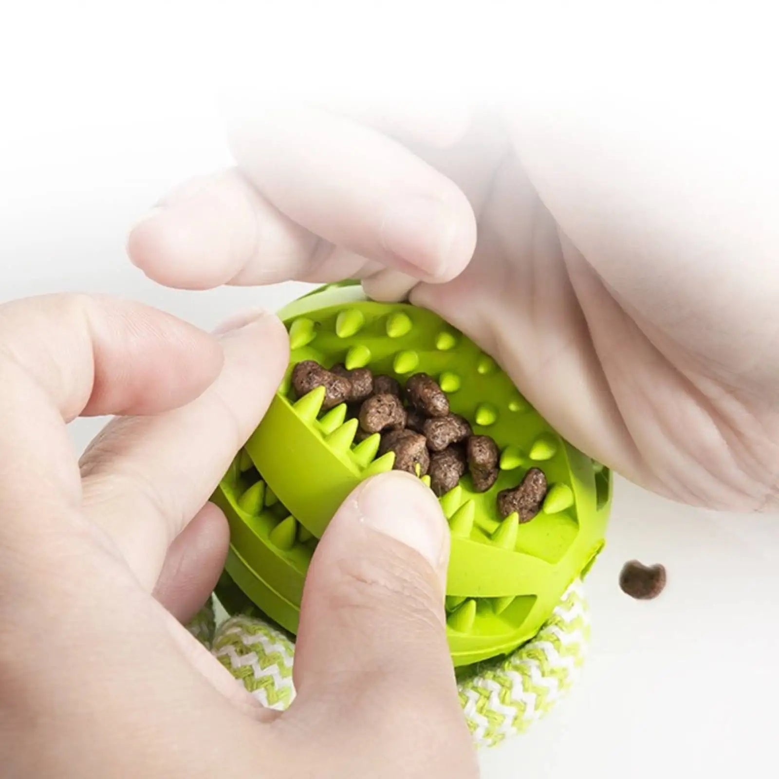 Treat-Dispensing Rope Ball Dog Toy — Durable Cotton Chew & Play