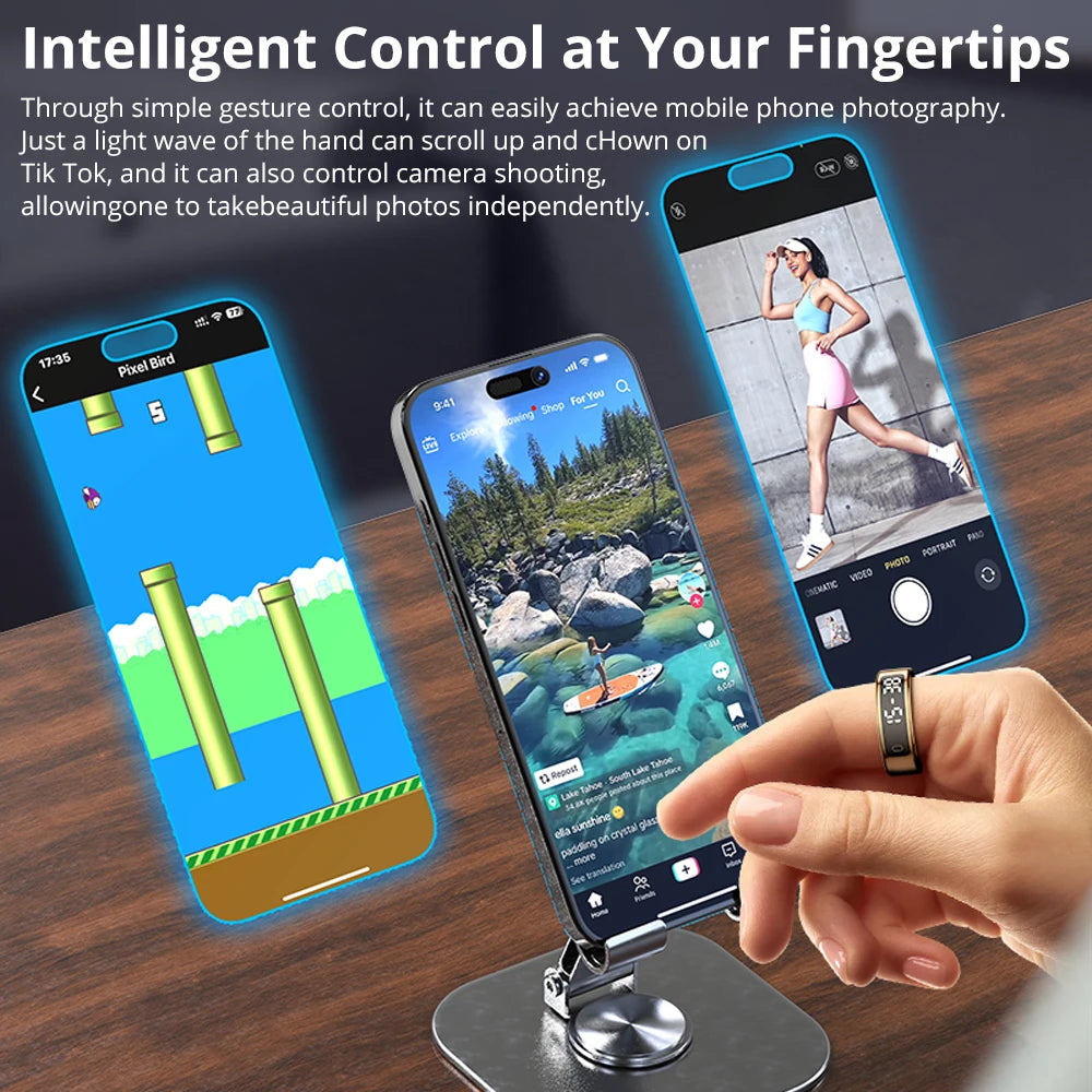 COLMI R12 Smart Ring – Display Screen, Wireless Charging, 5ATM Waterproof