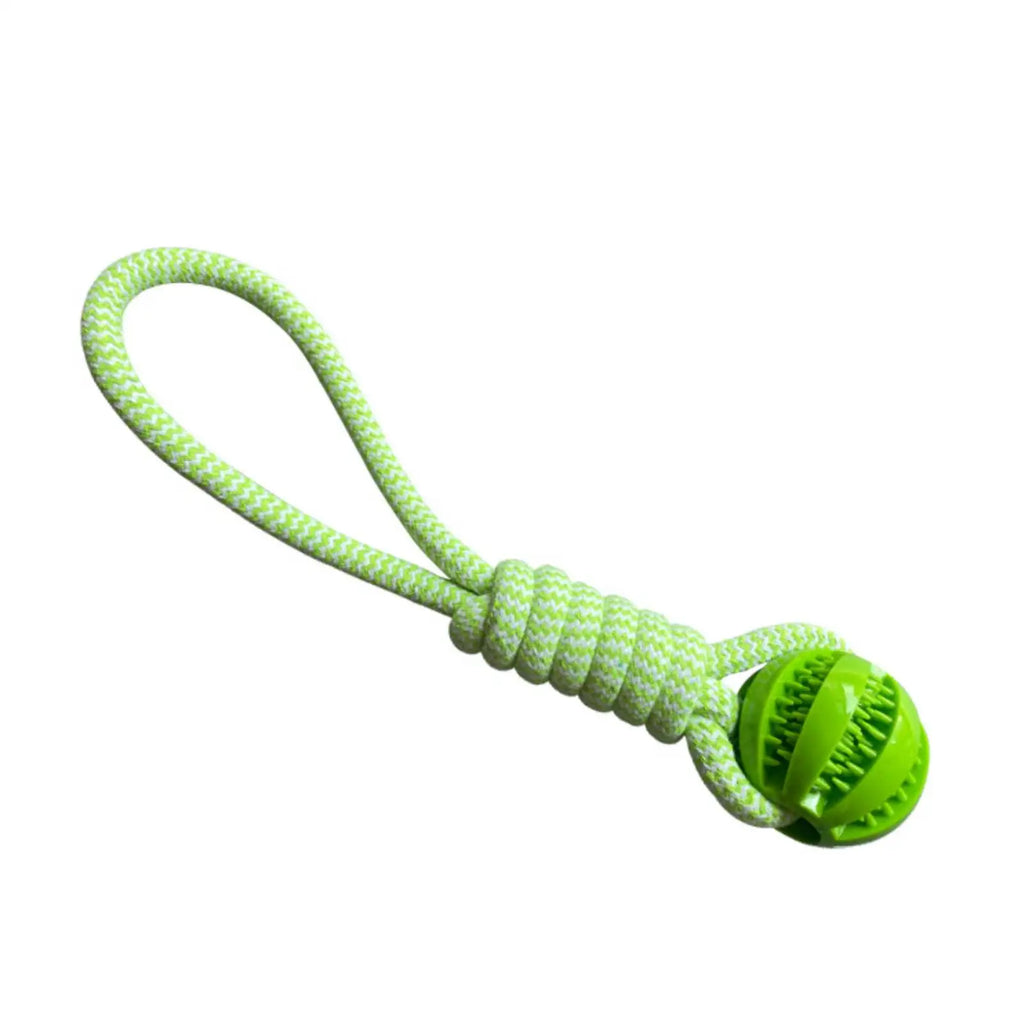 Treat-Dispensing Rope Ball Dog Toy — Durable Cotton Chew & Play
