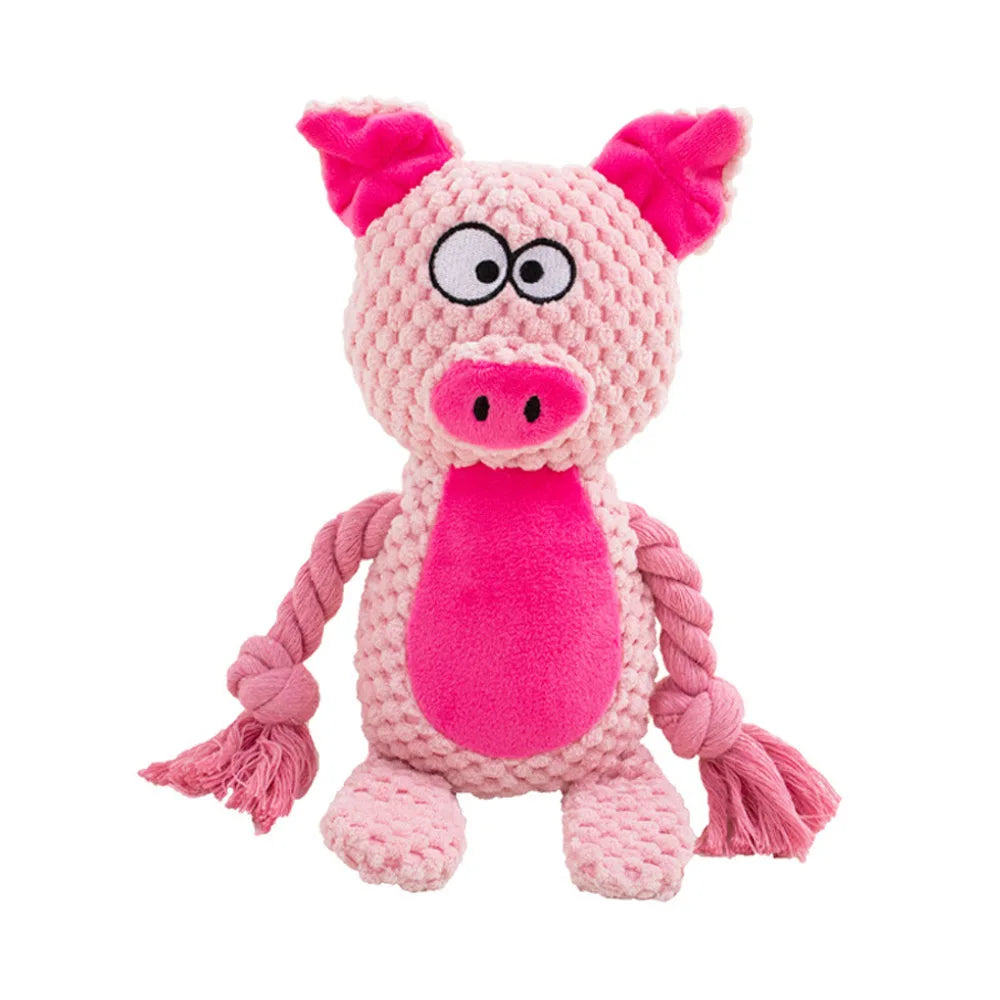 Dog Squeaker Toys with Crinkle Paper, Plush Chewing Toy