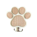 Paw Print Wooden Dog Leash Hanger Wall Hook for Collars & Coats